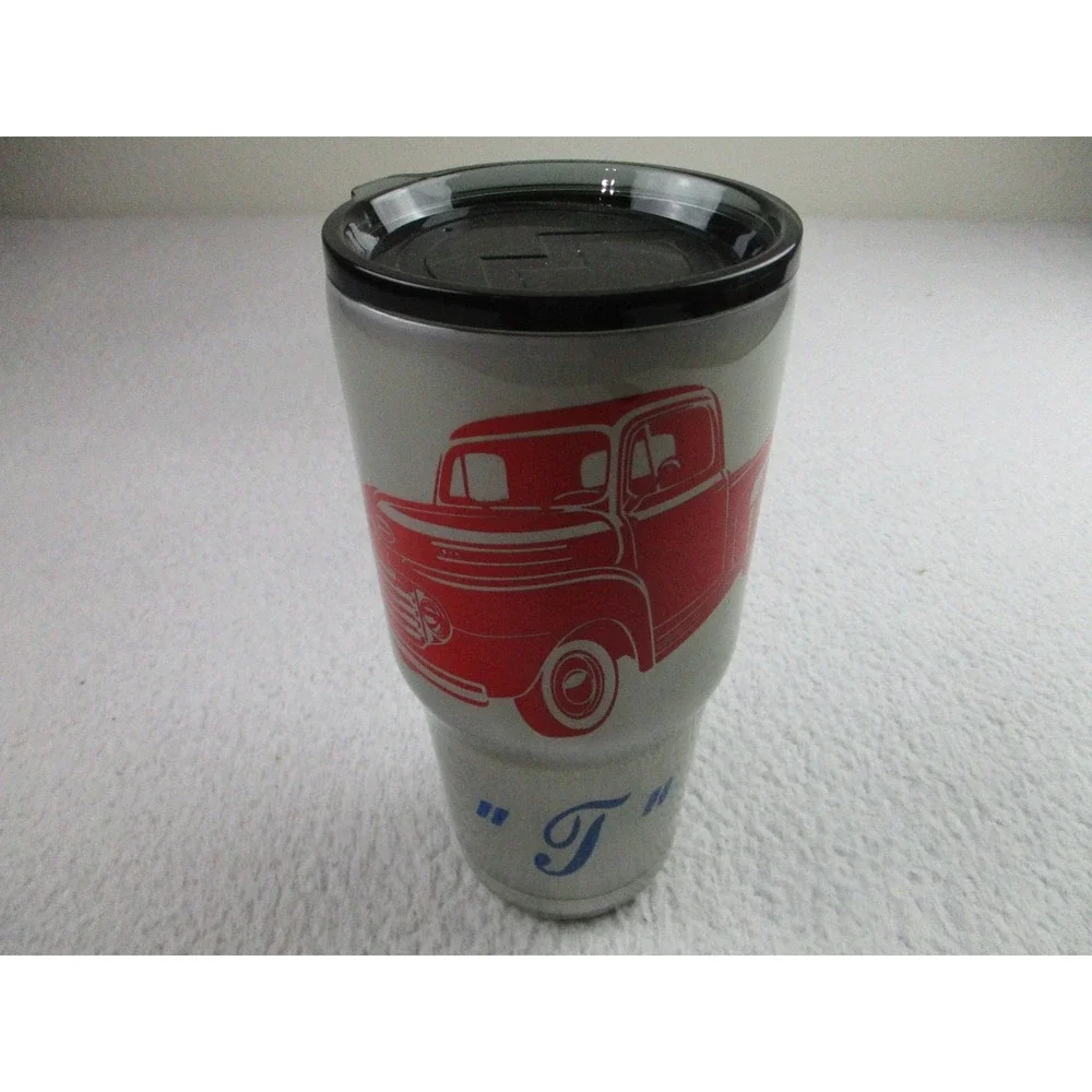 Ford Travel Mug Vintage Truck Stainless Steel Insulated Tumbler Cup 20oz Lid Gif